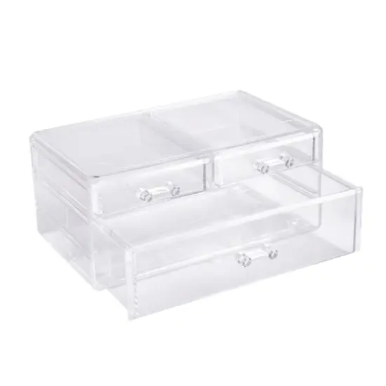 Cecilia Tech 9.5" Clear Stackable 3-Drawer Jewelry Box {4}