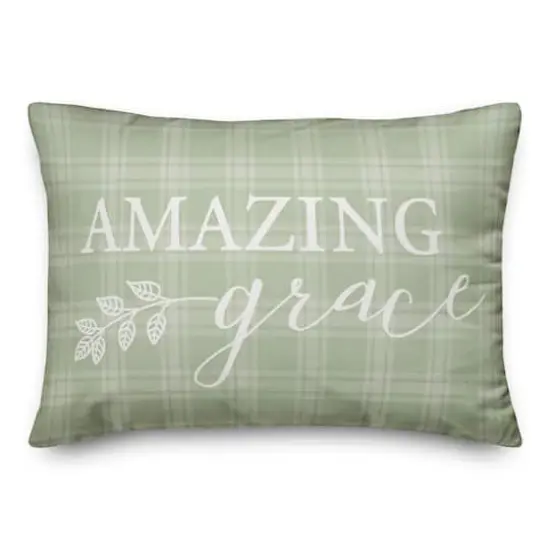 Amazing Grace Green Pillow 14" x 20" Throw Pillow {1}