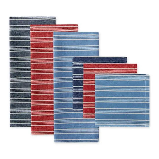 Starboard Stripe Heavyweight Dishtowel & Dishcloth (Set of 6) {4}