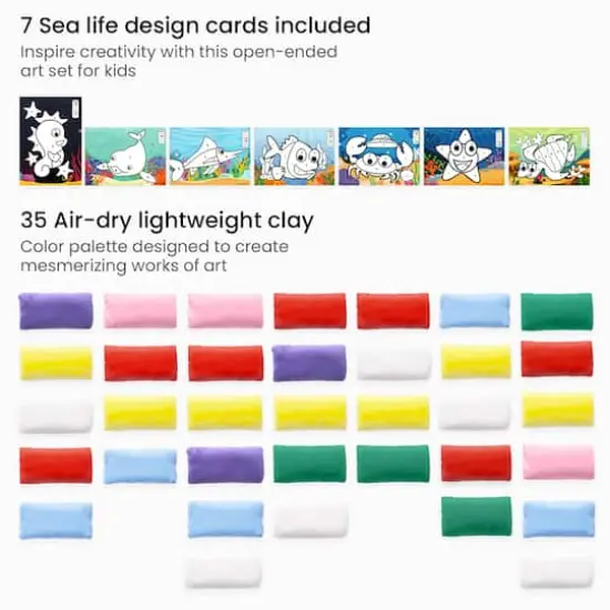 Arteza&reg; Kids Sea Life Clay By Numbers Kit, 56 pcs {3}