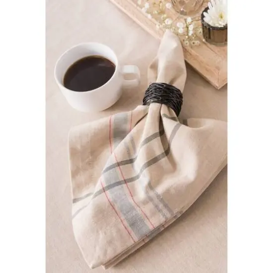 DII&reg; French Stripe Cloth Dinner Napkins, 6ct. Gray {8}