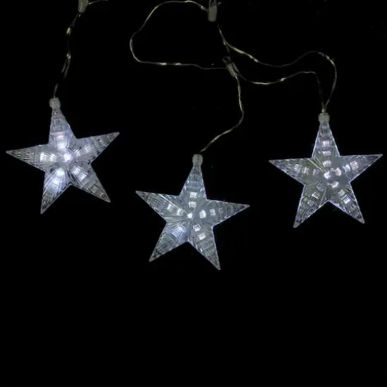3ct. White LED Cascading Snowfall Star Christmas Lights {3}