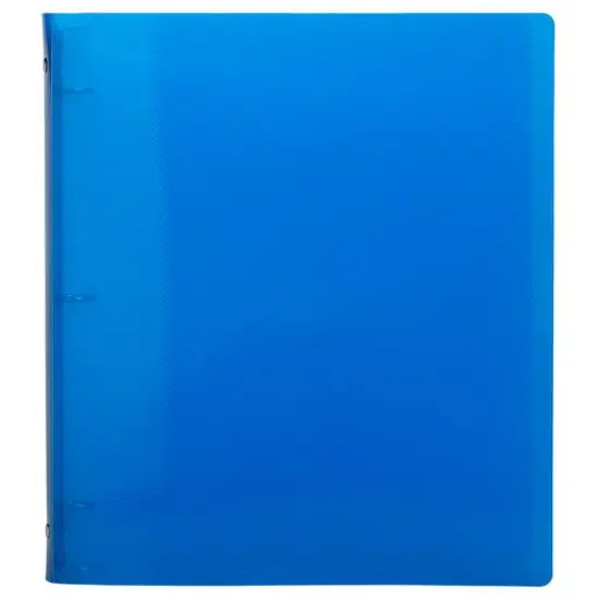 JAM Paper 0.75" Glass Twill Plastic 3-Ring Binder Blue {5}