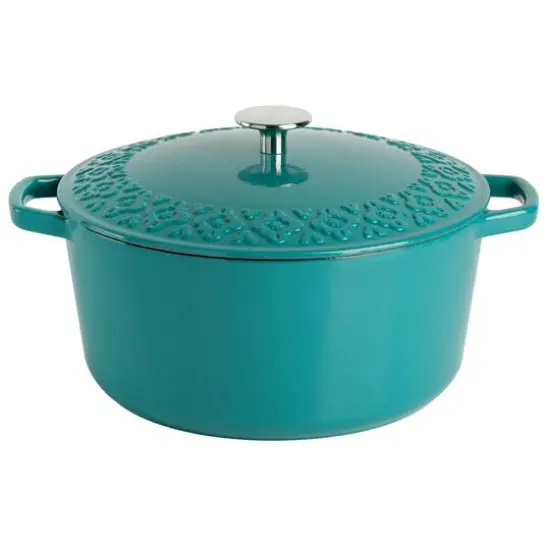 Spice By Tia Mowry Savory Saffron 6qt. Enameled Cast Iron Dutch Oven with Lid Mint {2}