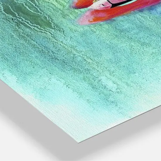 Designart Pink Flamingo In Blue Large Cottage 3 panel Wall Clock {4}