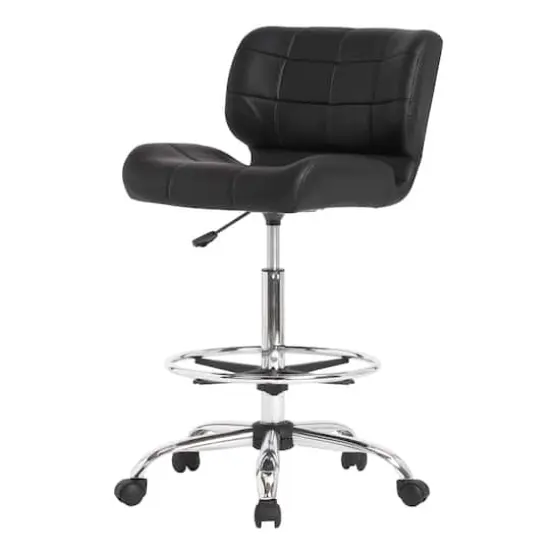 Studio Designs Crest Black Height Adjustable Drafting Chair with Footring {1}