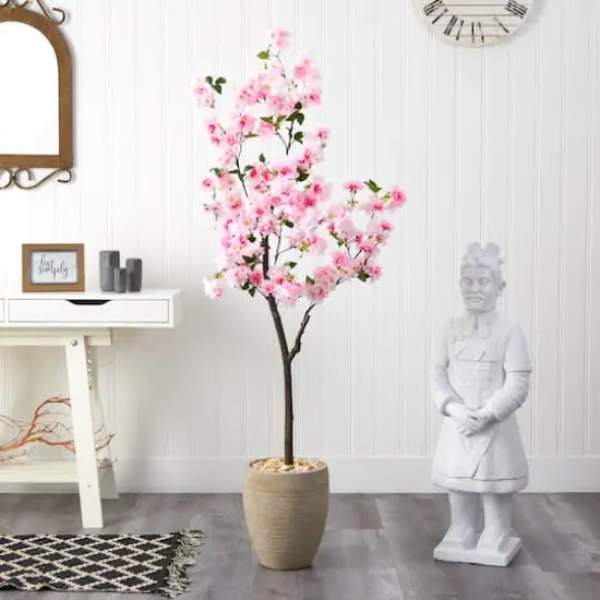 5.5ft. Cherry Blossom Tree in Sand Colored Planter {4}