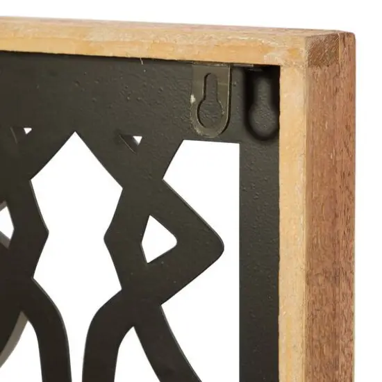 Set of 4 Black Wood Contemporary Wall Decor 17", 17" {6}