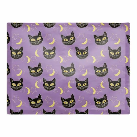 Cat Moon & Stars Pattern Poly Twill Placemat {1}