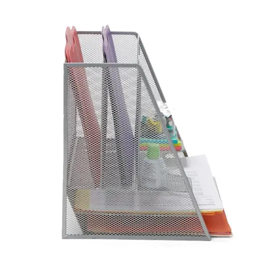 Mind Reader 5-Compartment Desk Organizer Silver {6}