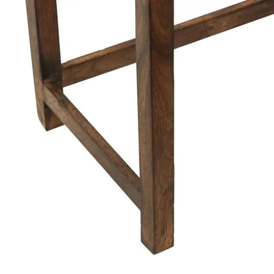 24" Brown Mango Wood Eclectic Accent Table {7}