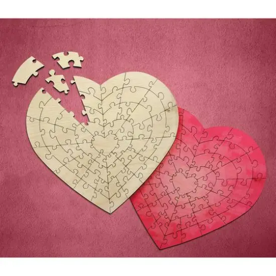 Leisure Arts&reg; Large Heart D.I.Y. Wood Puzzle {5}