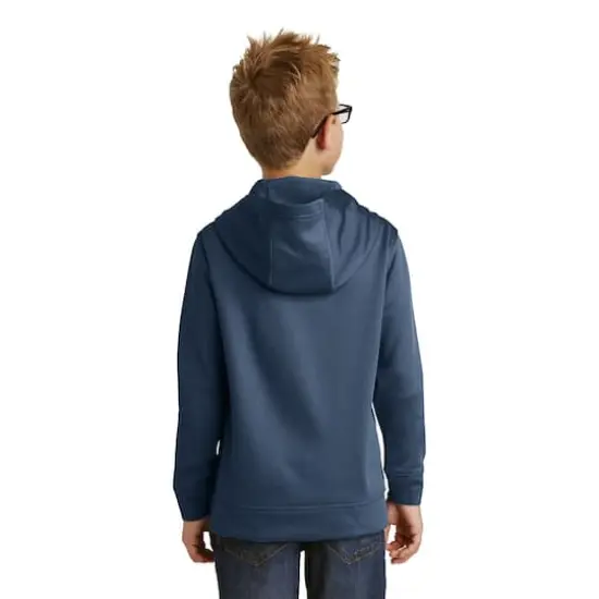 Port & Company&reg; Youth Performance Fleece Pullover Hooded Sweatshirt Deep Navy {6}