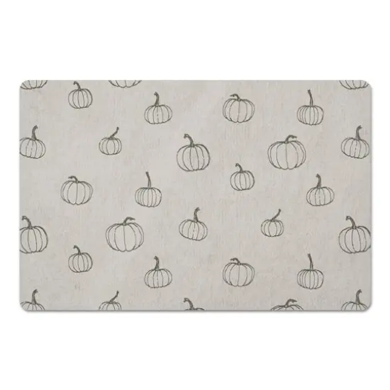 Gray Mini Pumpkin Pattern Floor Mat {1}