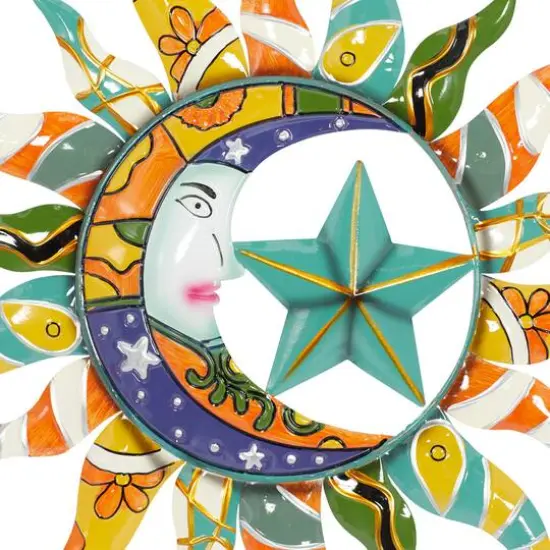Multicolor Metal Celestial Wall Accent {4}