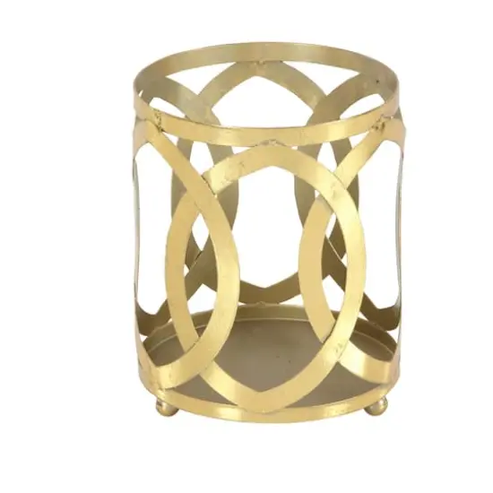 8" Gold Iron Glam Candle Holder {3}