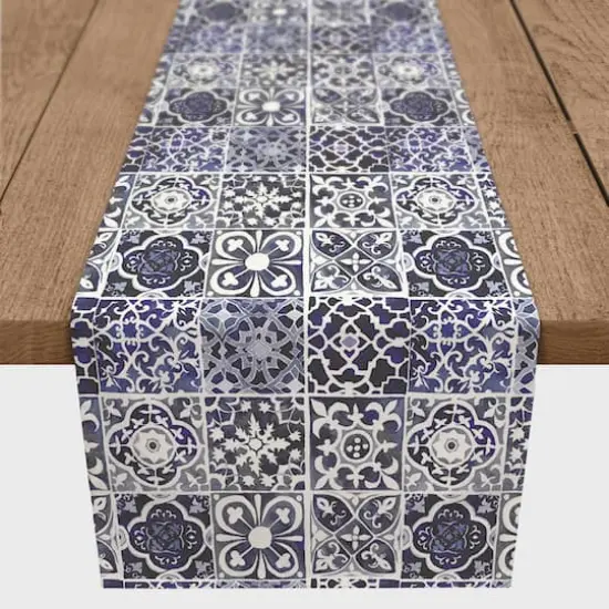 Blue Tiles Outdoor Table Runner {3}