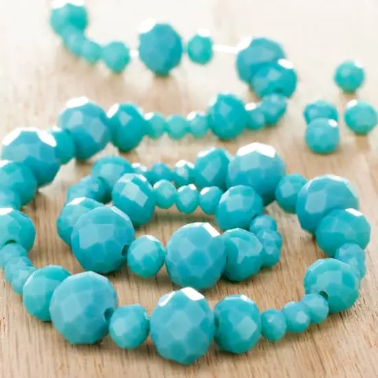 Aqua Faceted Glass Rondelle Bead Strings by Bead Landing&trade; {3}