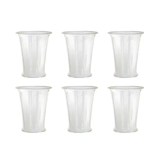 Hello Honey&reg; 4" Clear Round Glass Drinking Glass with Debossed Rim & Base, 6ct. {1}