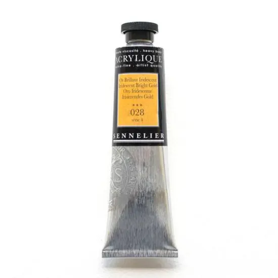 Sennelier Extra Fine Artists' Acrylic Paint, 60mL 028 Iridescent Bright Gold {1}