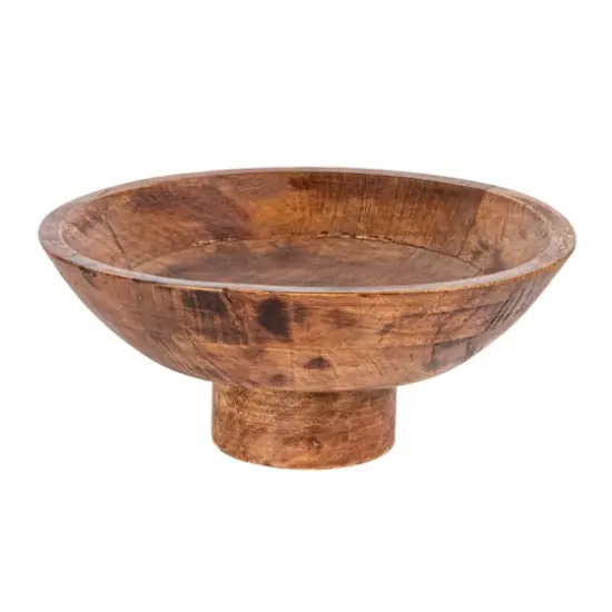 Hello Honey&reg; 11.5" Walnut Mango Wood Footed Bowl {3}
