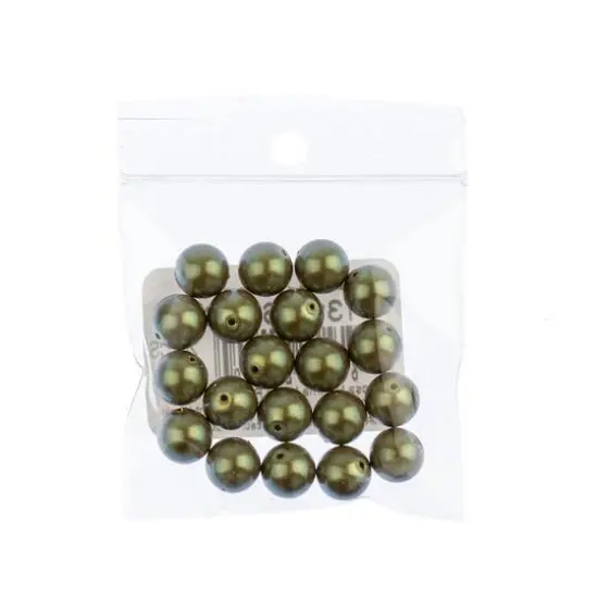 Preciosa Maxima 8mm Pearlescent Glass Nacre Pearls, 20ct. Khaki {3}
