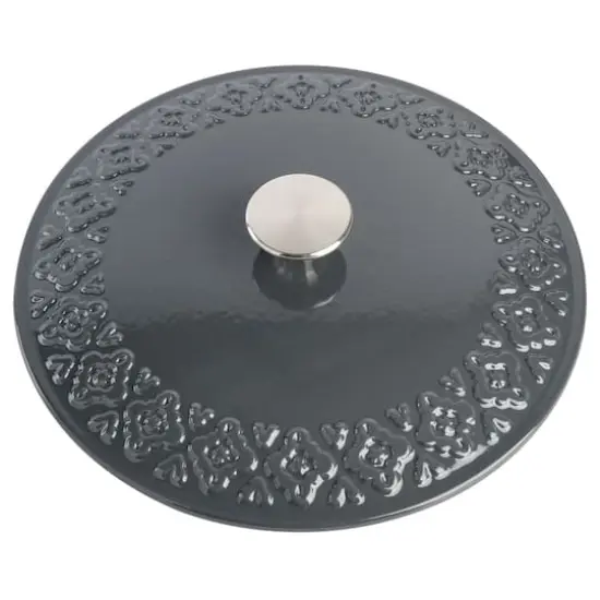 Spice By Tia Mowry Savory Saffron 6qt. Enameled Cast Iron Dutch Oven with Lid Charcoal {10}