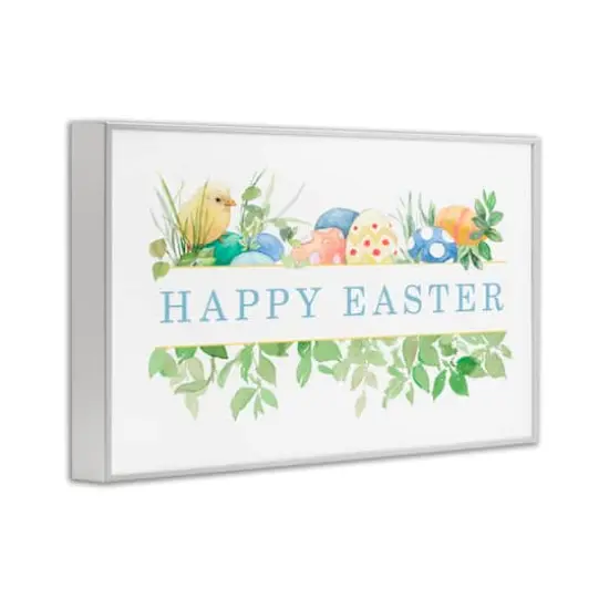 Stupell Industries Floral Happy Easter Framed Giclee Art White {4}