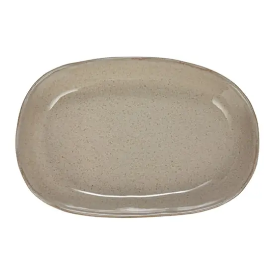 Hello Honey&reg; 9.25" Cream Stoneware Oval Platter with Oversized Feet {8}