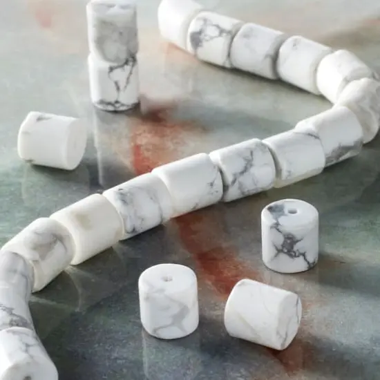 White Howlite Tube Beads, 8mm by Bead Landing&trade; {3}