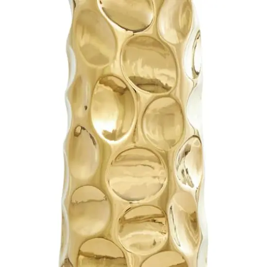 39" Gold Concaved Circles Ceramic Vase {5}