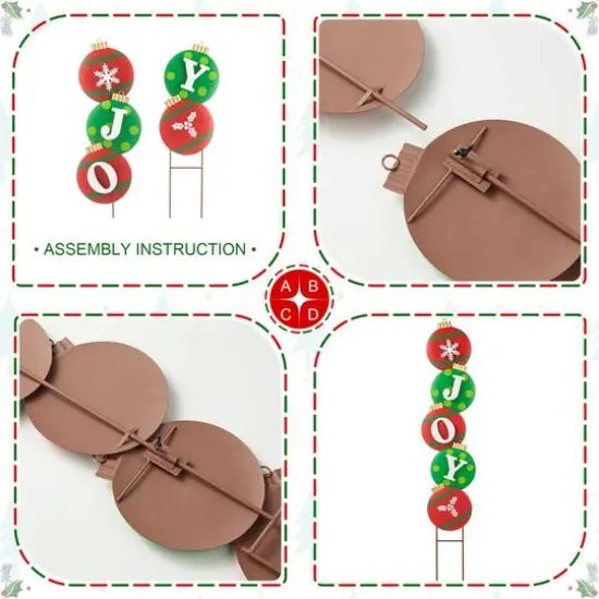 Glitzhome&reg; 42" Metal JOY Ornament Yard Stake/Wall D&eacute;cor {7}