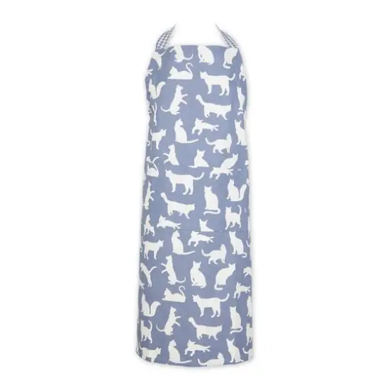 DII&reg; Cat Print Chef Apron Stonewash Blue {1}