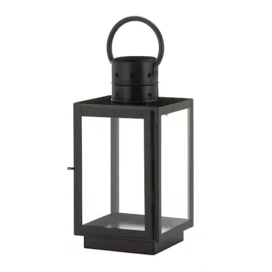 15" Black Iron & Glass Square Lantern {1}