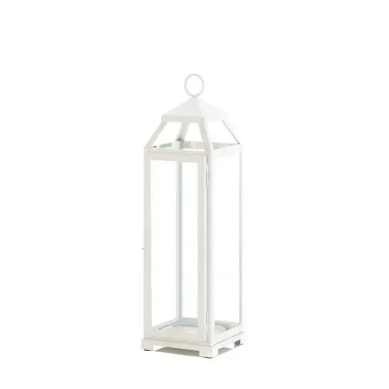 19" Country White Open Top Lantern {1}
