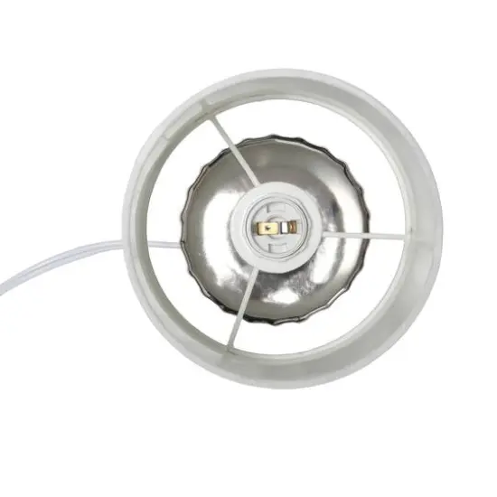 Simple Designs 11.5" Ruffled Metallic Chrome Capsule Table Lamp {12}