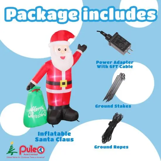 6ft. Inflatable Christmas Santa with Warm White LED Lights {7}