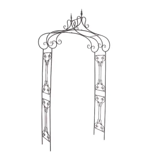 8ft. Black Iron Traditional Garden Archway Arbor {3}