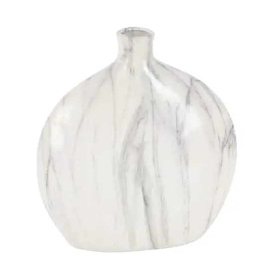 13" Marble Stoneware Contemporary Vase Set {5}