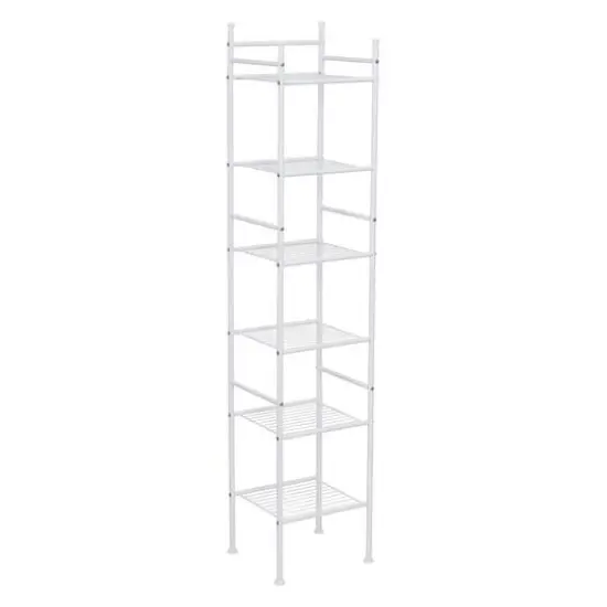 Honey Can Do White 6-Tier Bathroom Storage Shelving Unit {1}