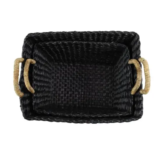 Black Banana Leaf Eclectic Storage Basket Set {1}