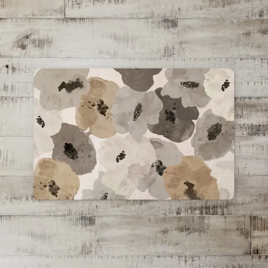Neutral Floral Pattern Floor Mat {3}