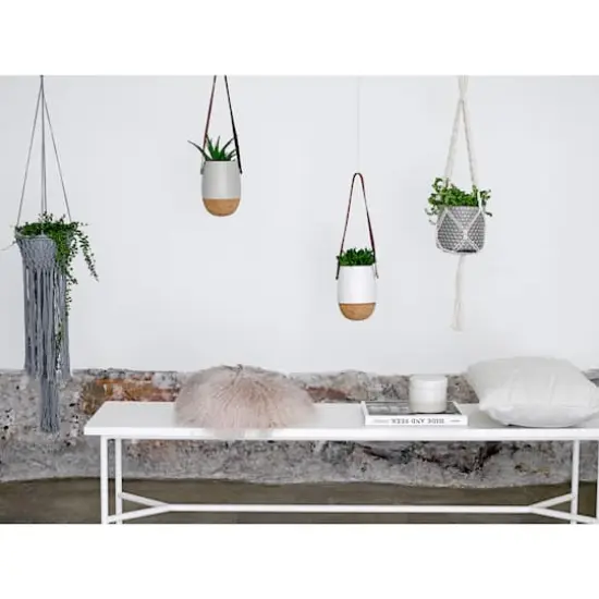 Hello Honey&reg; Round Polka Dot Stoneware Flower Pot Sky Blue/Cream {6}