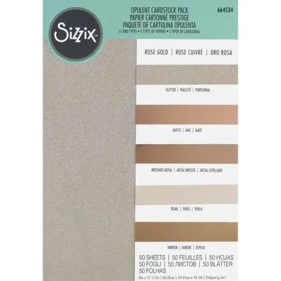 Sizzix&reg; Surfacez&reg; 8" x 11.5" Opulent Cardstock Pack Ivory {2}