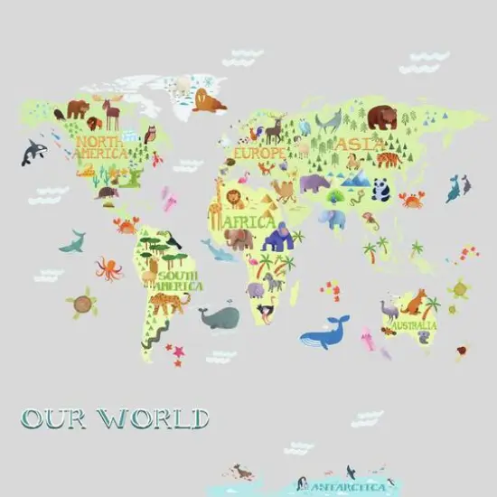 RoomMates Kids World Map Peel & Stick Giant Wall Decals {1}