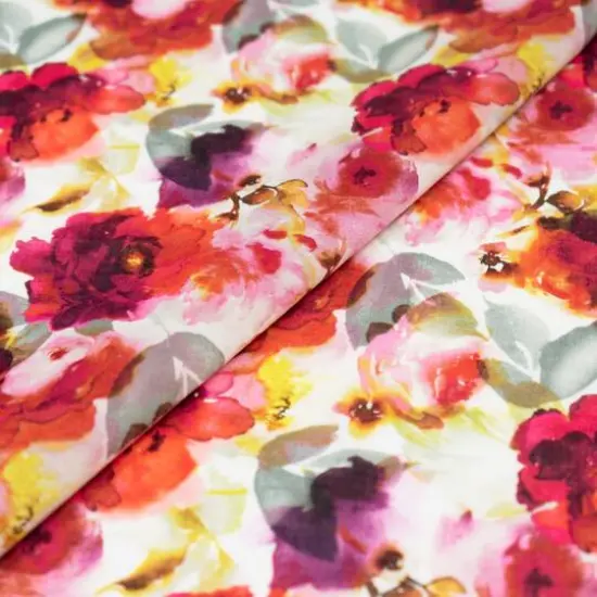 SINGER Watercolor Floral Cotton Lawn Fabric {3}