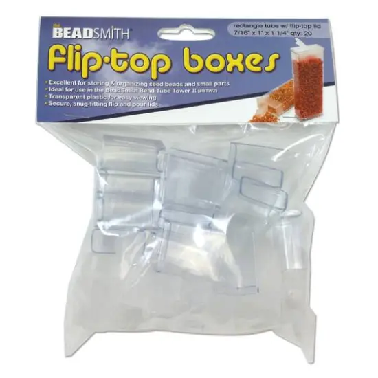 The Beadsmith&reg; 1.25" Flip Top Rectangle Storage Boxes, 20ct. {1}