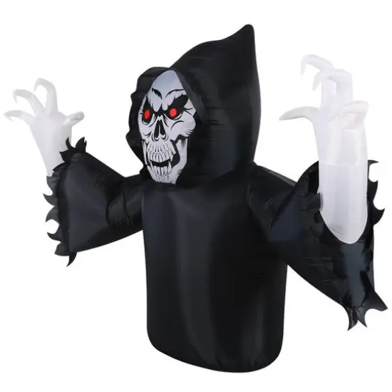 7ft. Airflowz Inflatable Halloween Ground Breaker Reaper {4}