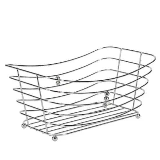 Simplify Wire Towel Basket with Chrome Ball Feet {7}