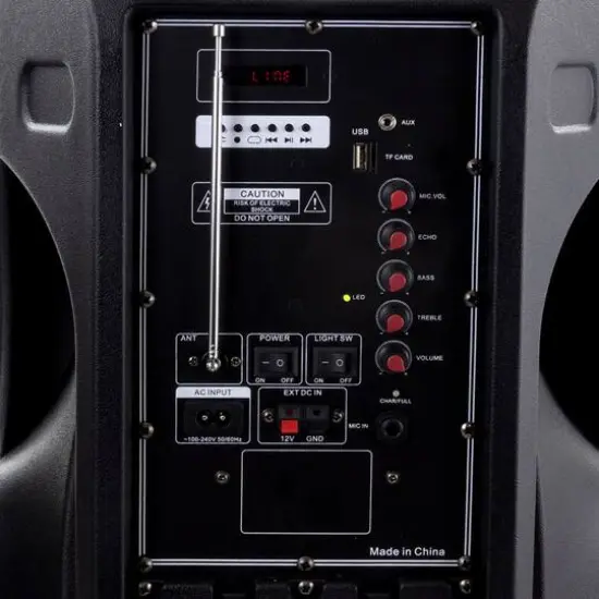 beFree Sound 15" Bluetooth Rechargeable Party Speaker With Illuminating Lights {11}